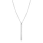 Sterling Silver 24 inch Necklace with Long Polished Bar Pendant