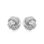 14k White Gold Love Knot with Ridge Texture Earrings