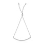 14k White Gold Smooth Curved Bar Lariat Design Bracelet