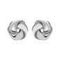Textured and Polished Love Knot Earrings in Sterling Silver