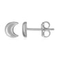 14k White Gold Post Earrings with Moons