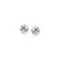 14k YellowGold Stud Earrings with White Hue Faceted Cubic Zirconia