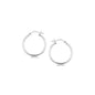 Sterling Silver Polished Thin Hoop Earrings with Rhodium Plating (20mm)