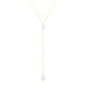 14k Yellow Gold Lariat Necklace with Pearls
