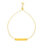 Adjustable Bracelet with Shiny Bar in 14k Yellow Gold