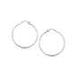Sterling Silver Rhodium Plated Thin Large Polished Hoop Earrings (40mm)