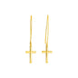 14k Yellow Gold Dangle Cross Earrings