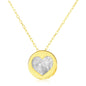 14k Yellow Gold Necklace with Heart in Mother of Pearl