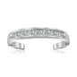 Sterling Silver Rhodium Finished Toe Ring with White Tone Cubic Zirconia Accents