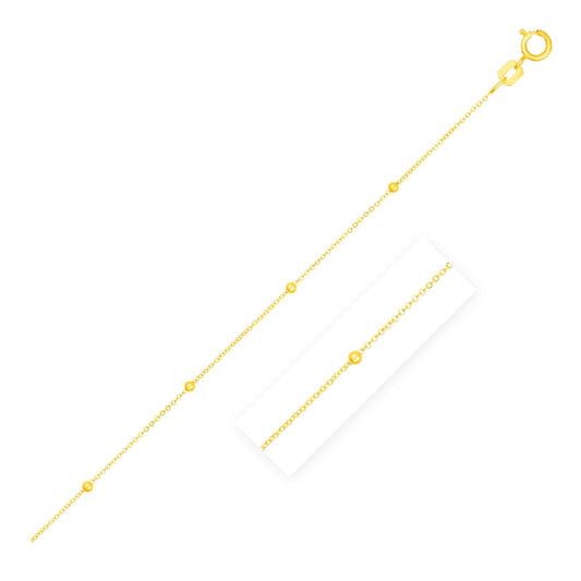 Bead Links Saturn Chain in 14k Yellow Gold (3.5mm)