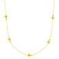 14k Yellow Gold Chain Necklace with Cross Stations