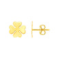 14K Yellow Gold Four Leaf Clover Earrings