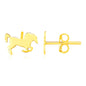 14K Yellow Gold Horse Earrings