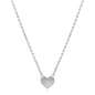 14k White Gold Polished Mini Heart Necklace