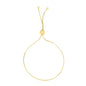 14k Yellow Gold Adjustable Lariat Style Heart Motif Bracelet