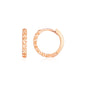 14k Rose Gold Petite Textured Round Hoop Earrings