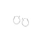 Sterling Silver Rhodium Plated Thin and Small Polished Hoop Earrings (10mm)