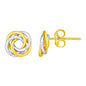 14k Two Tone Gold Love Knot Earrings