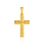 14k Yellow Gold Reversible Textured Cross Pendant