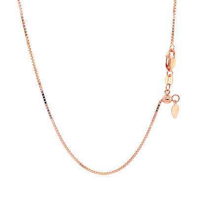 14k Rose Gold Adjustable Box Chain (0.85 mm)