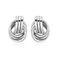 Polished Love Knot Earrings with Interlocking Rings in Sterling Silver