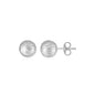 14K White Gold Ball Earrings with Linear Texture