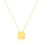 14K Yellow Gold Four Leaf Clover Necklace
