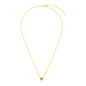 14k Yellow Gold 17 inch Necklace with Round Peridot