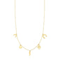 14K Yellow Gold Necklace with Polished Charms