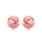 14k Rose Gold Love Knot with Ridge Texture Earrings