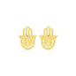 14k Yellow Gold Polished Hand of Hamsa Post Earrings