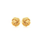 10k Yellow Gold Love Knot with Ridge Texture Earrings
