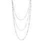 Sterling Silver Three Strand Marina Link Necklace