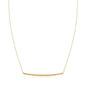 14k Yellow Gold Thin Textured Bar Necklace