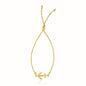 14k Yellow Gold Anchor Design Adjustable Lariat Bracelet
