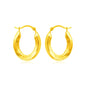 14k Yellow Gold Polished Oval Hoop Earrings