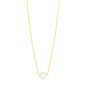 14k Yellow Gold Pearl Solitaire Necklace