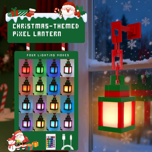 DIYCOM Funny Pixel Soul Lantern Night Lamp RGB Changing Light Rechargeable Remote Control Handmade Design with 3D Printing Four Lighting Modes for Bedroom Gaming Space Decoration Wall Lamp New Year Gift 16 Color Led Dimmable Valentine'S Day Gift