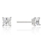 New Sterling Princess Cut Cubic Zirconia Studs
