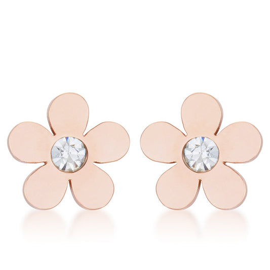 Daisy 0.3ct CZ Stainless Steel Flower Stud Earrings