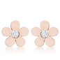 Daisy 0.3ct CZ Stainless Steel Flower Stud Earrings