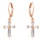 CZ Cross Drop Earrings