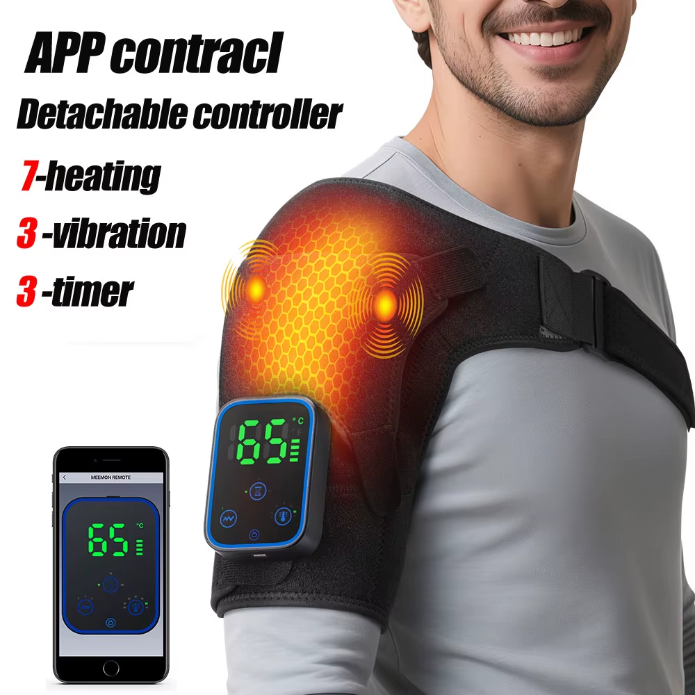 Electric Heating Shoulder Brace LED Display Vibration Shoulder Massage Support Belt Strap for Joint Brace Care Muscle Relaxation