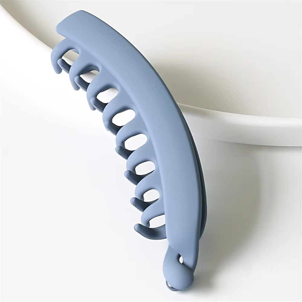 Fashion Large Banana Hair Clips Solid Color Frosted Hair Claws Classic Women Non-Slip Ponytail Barrettes Hairpins for Fine Hairs