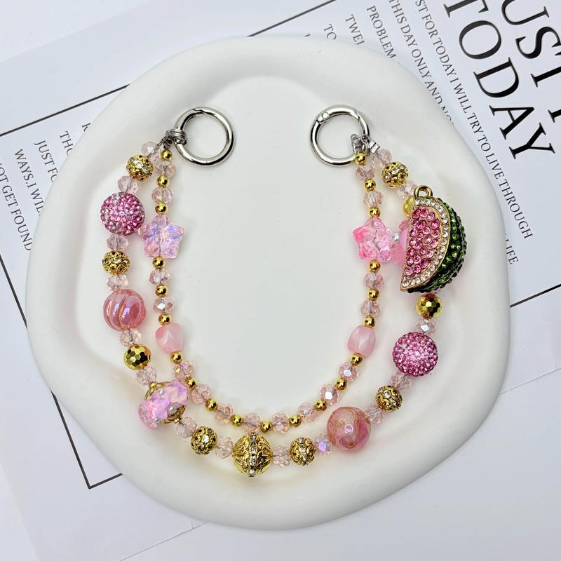 Fruit Bag Accessories,Decorated Handbag Strap, Fashionable Elegant Chain Strap for Handbag, Shoulder Crossbody Bag, Short Handle Replacement Charms