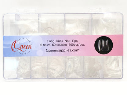 Queen - French Cover Long Nail Duck Tips 500pc (Half-Moon)