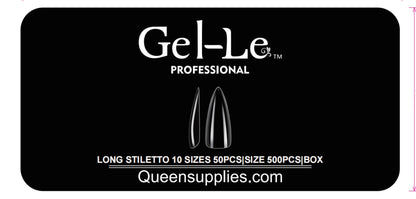 Gel-Le Clear Stiletto Full Coverage Long Tips