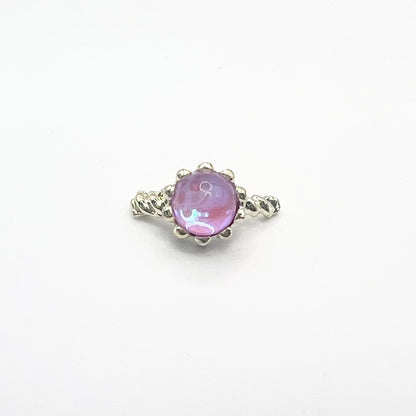 Queen - Nail Charms 10pc - #213 Gold Purple Pearl Half Rings