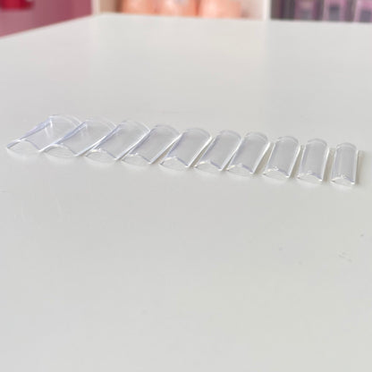 XL NO C Curve Square Clear Acrylic Nail Tips - Bag 500 pc