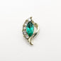 Queen - Nail Charms 10pc - #228 Gold Green Leafs with Crystals